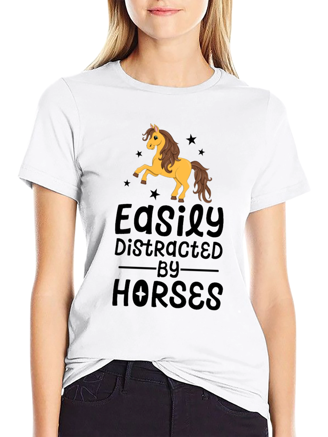 Easily Distracted By Horses Graphic T-Shirt
