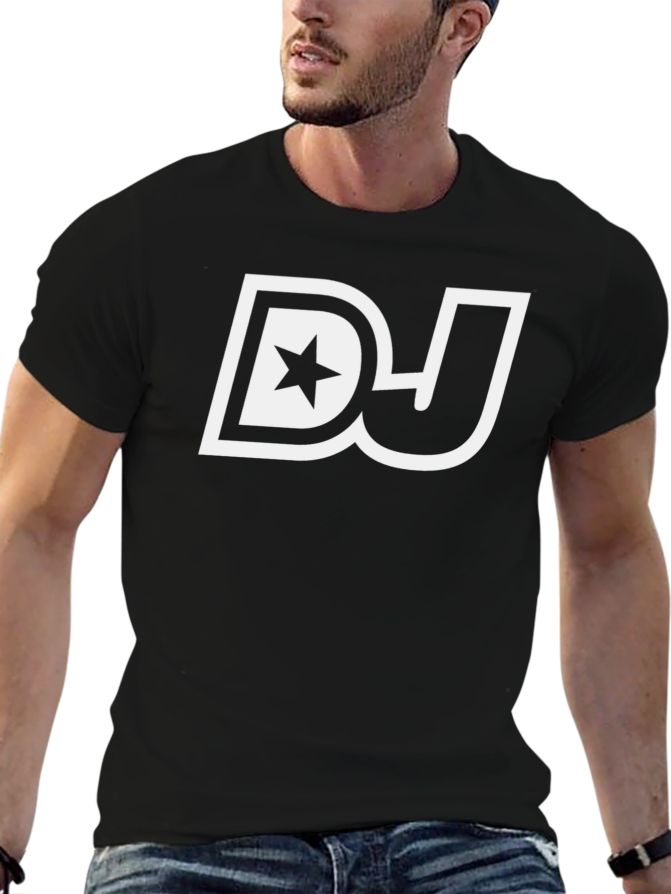 DJ Star Graphic Tee - Black Cotton T-Shirt