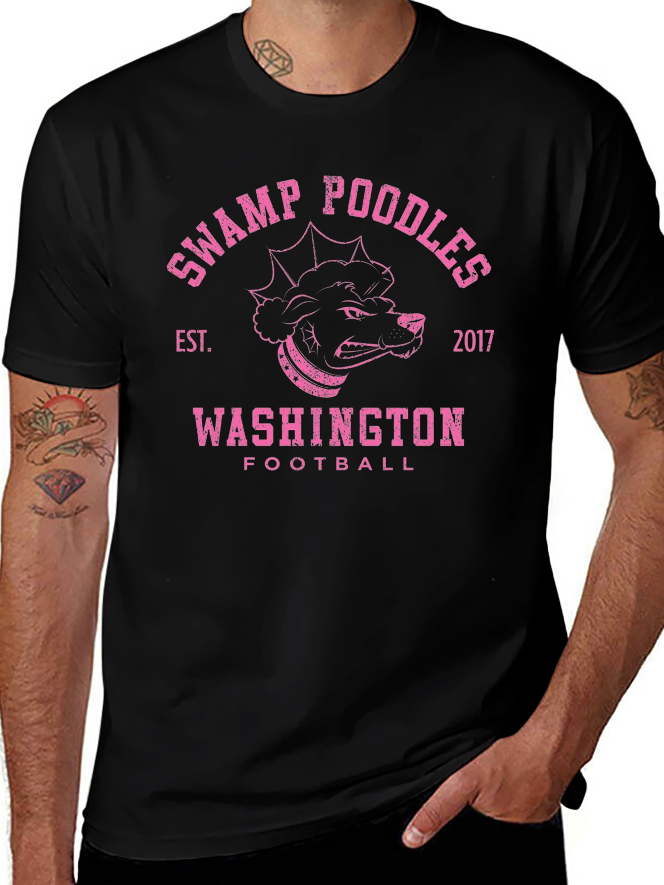 Swamp Poodles Football T-Shirt