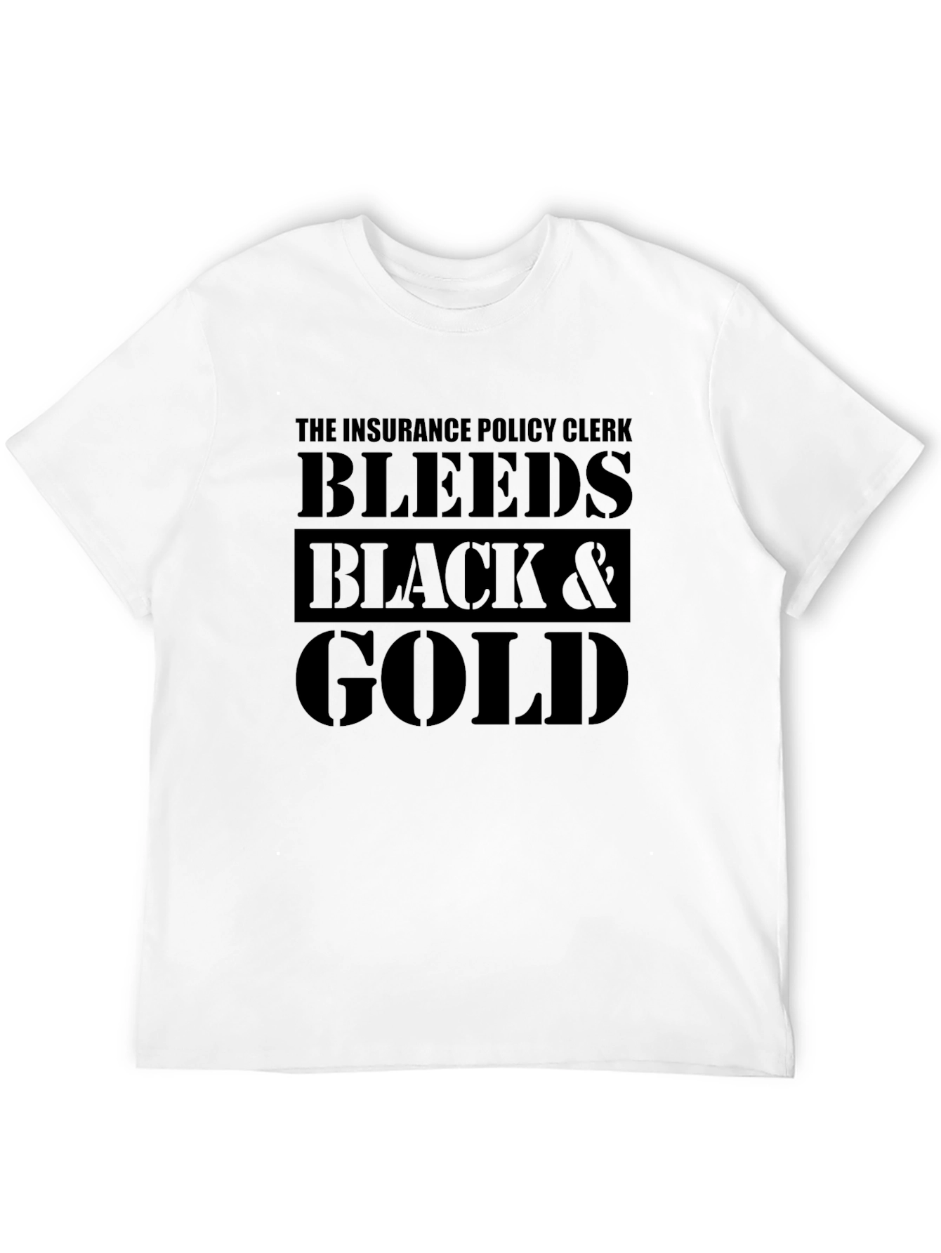 Insurance Policy Clerk Black & Gold Graphic Tee