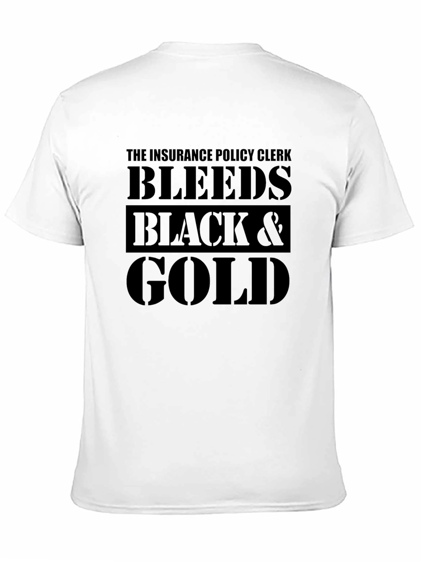 Insurance Policy Clerk Black & Gold Graphic Tee