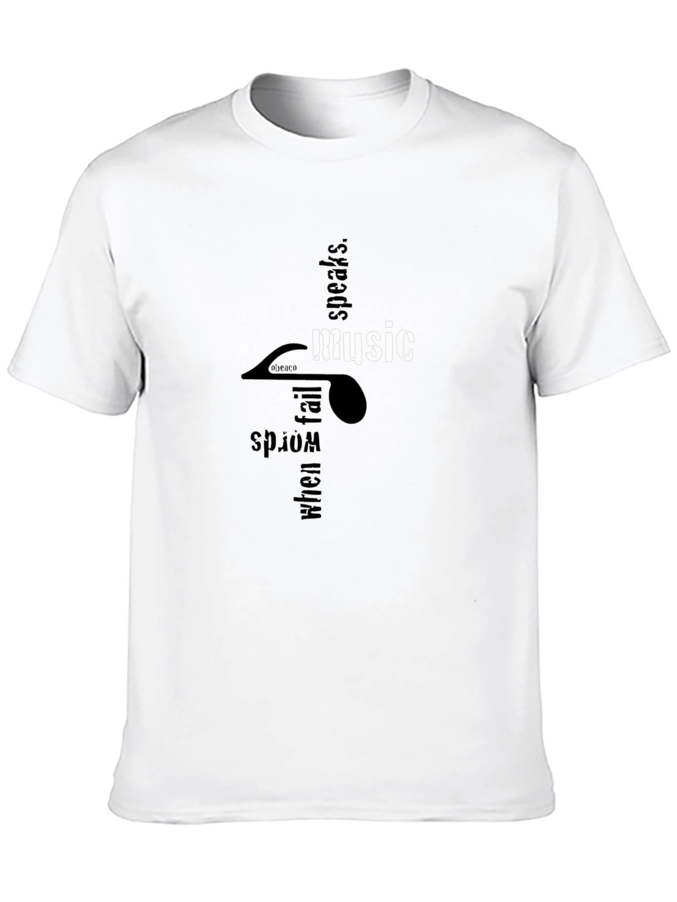 Music Speaks Graphic T-Shirt - Black Relaxed Fit
