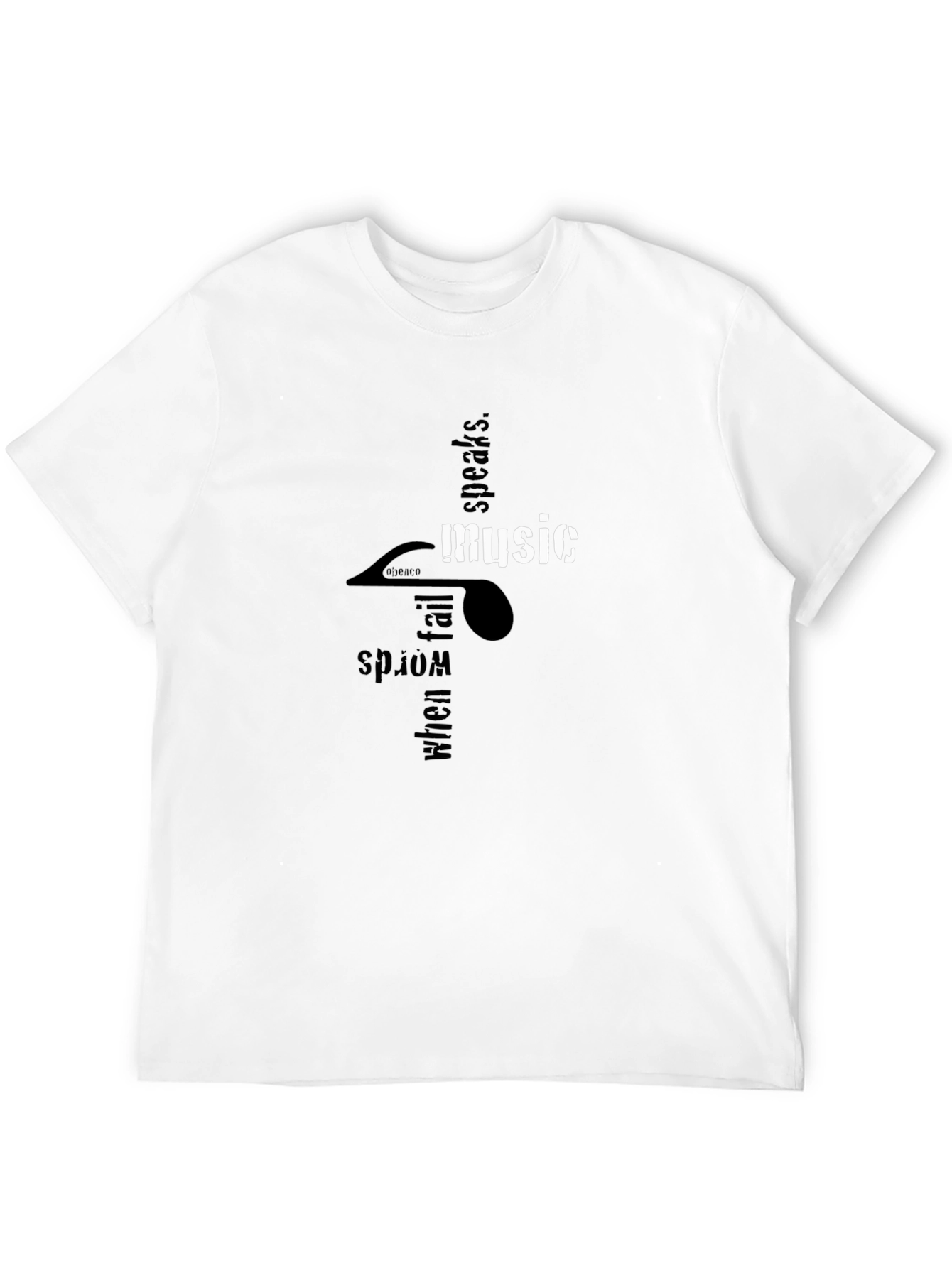 Music Speaks Graphic T-Shirt - Black Relaxed Fit