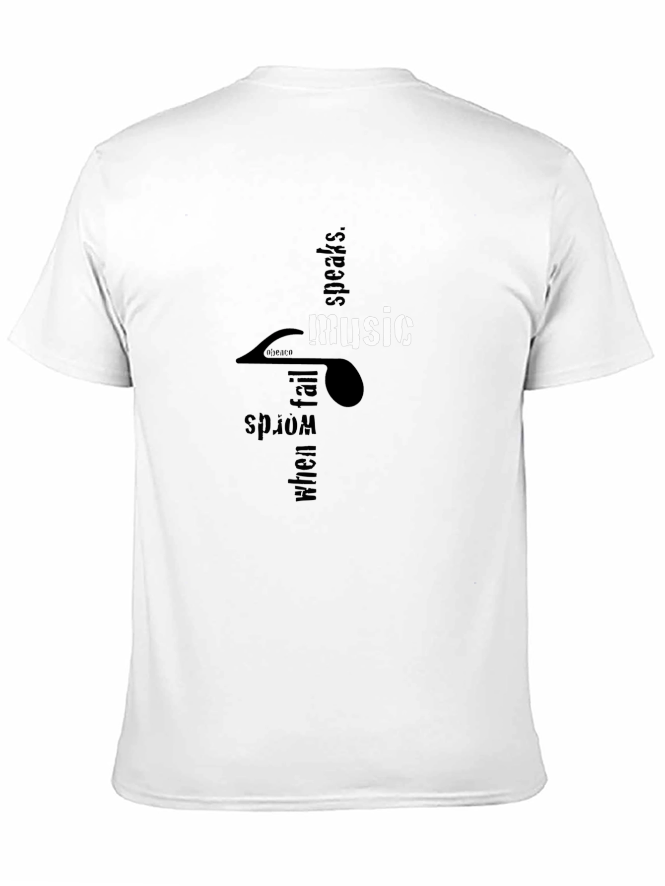 Music Speaks Graphic T-Shirt - Black Relaxed Fit