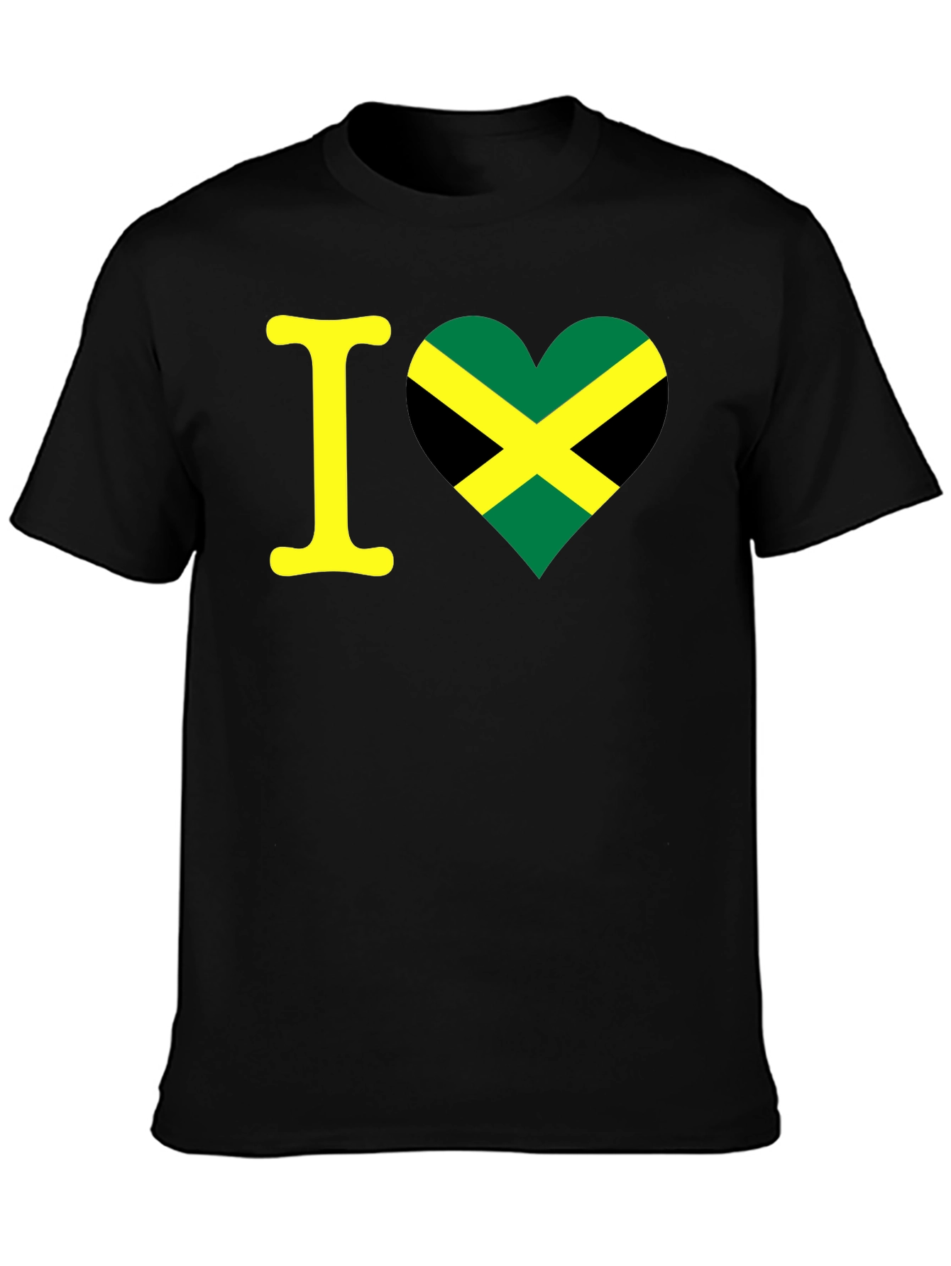I Love Jamaica T-Shirt - Black Crew Neck Tee