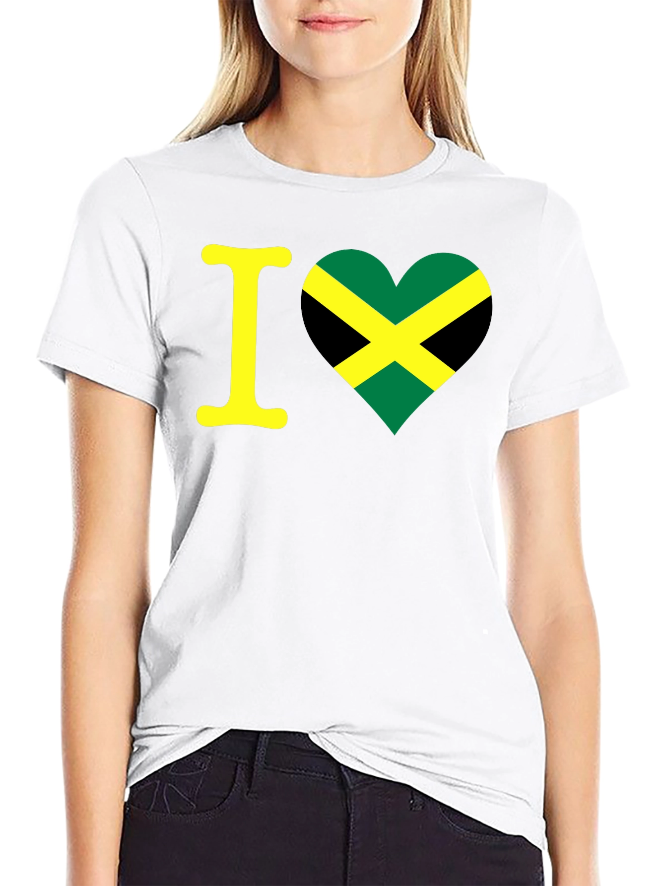 I Love Jamaica T-Shirt - Black Crew Neck Tee