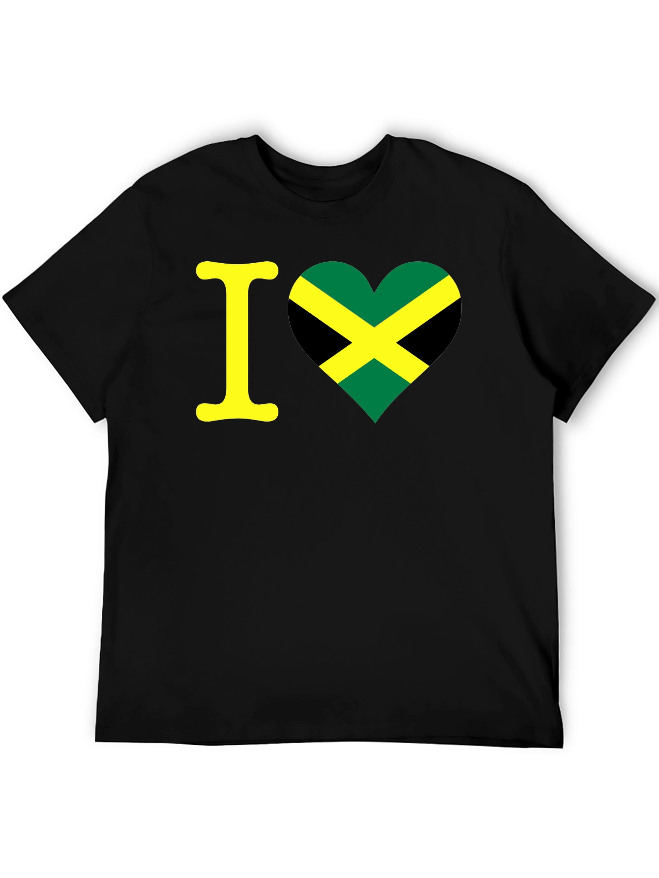 I Love Jamaica T-Shirt - Black Crew Neck Tee