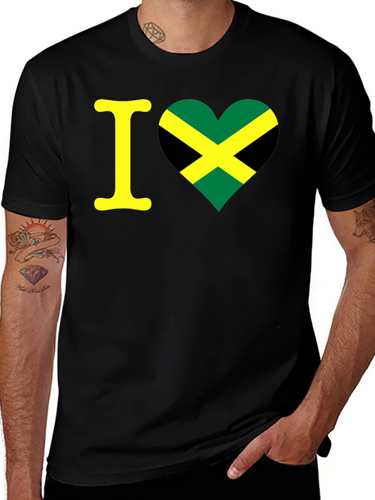 I Love Jamaica T-Shirt - Black Crew Neck Tee