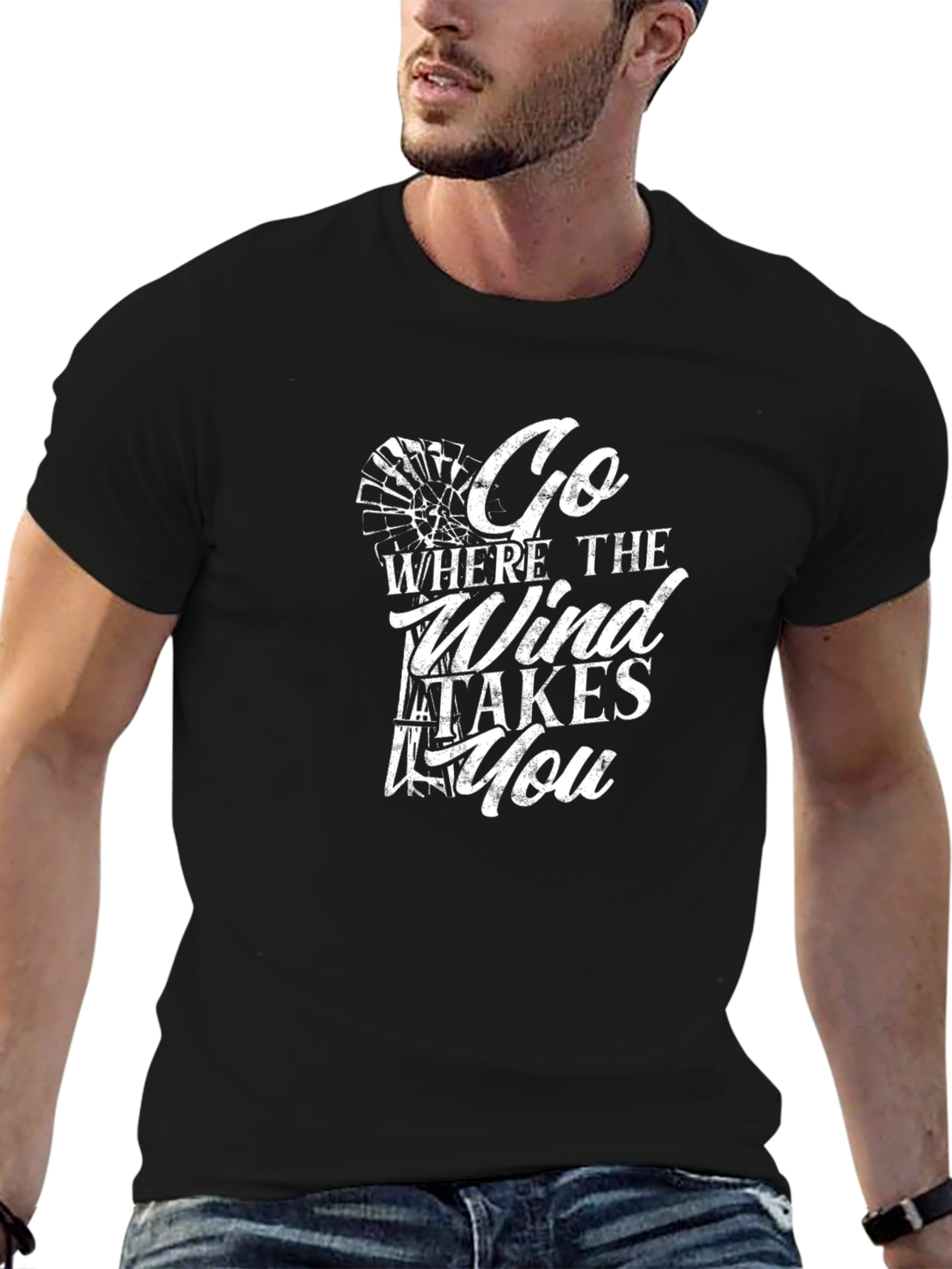 Go Where the Wind Takes You Black T-Shirt