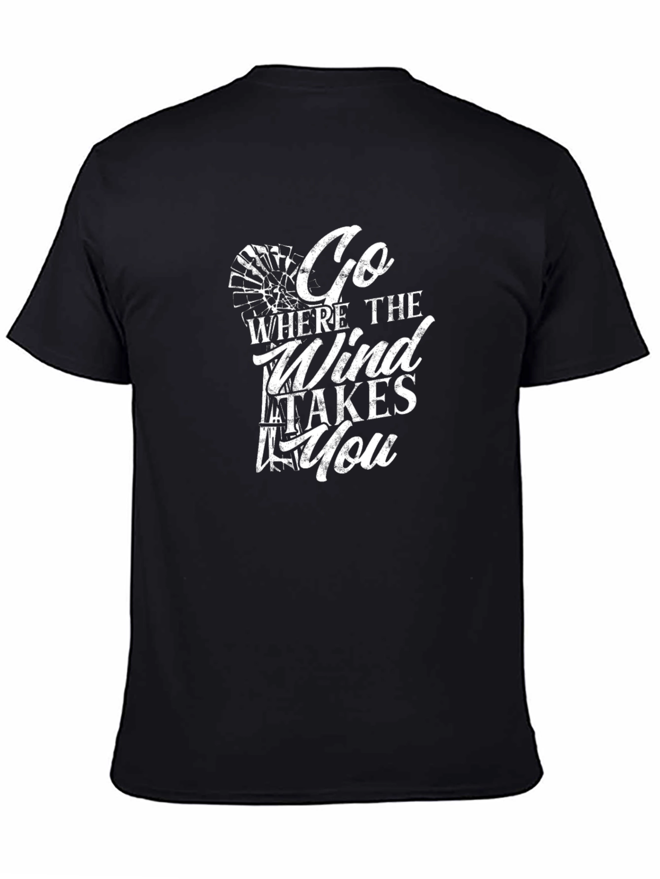 Go Where the Wind Takes You Black T-Shirt