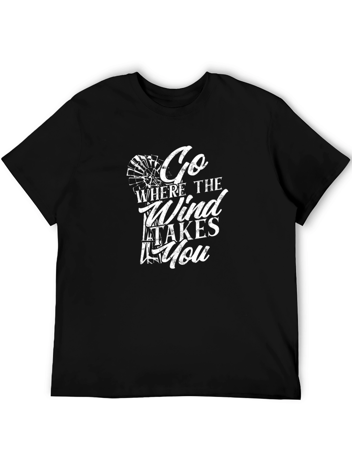 Go Where the Wind Takes You Black T-Shirt