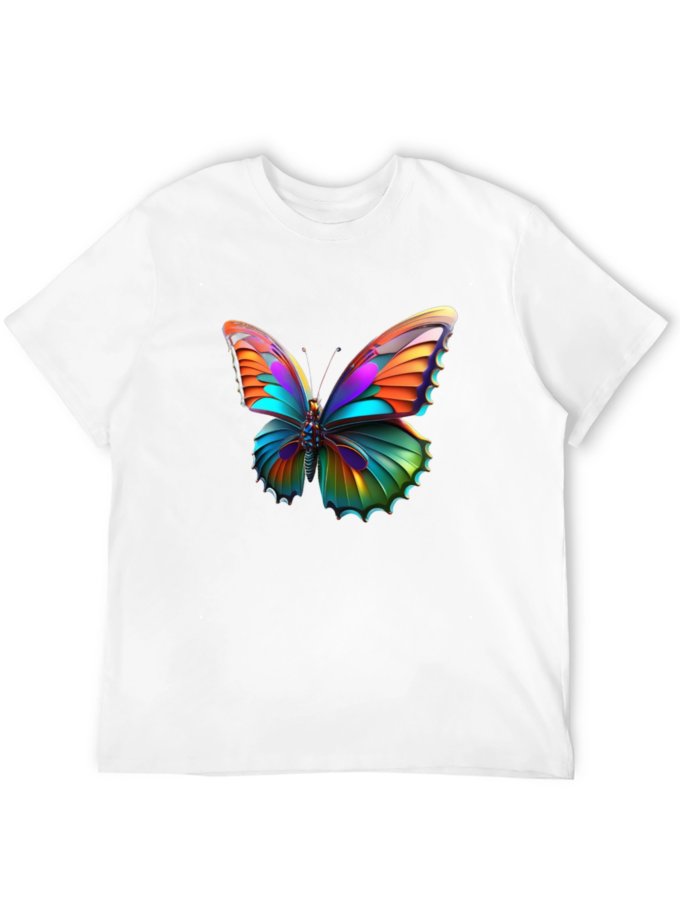 Vivid Butterfly Graphic Black T-Shirt