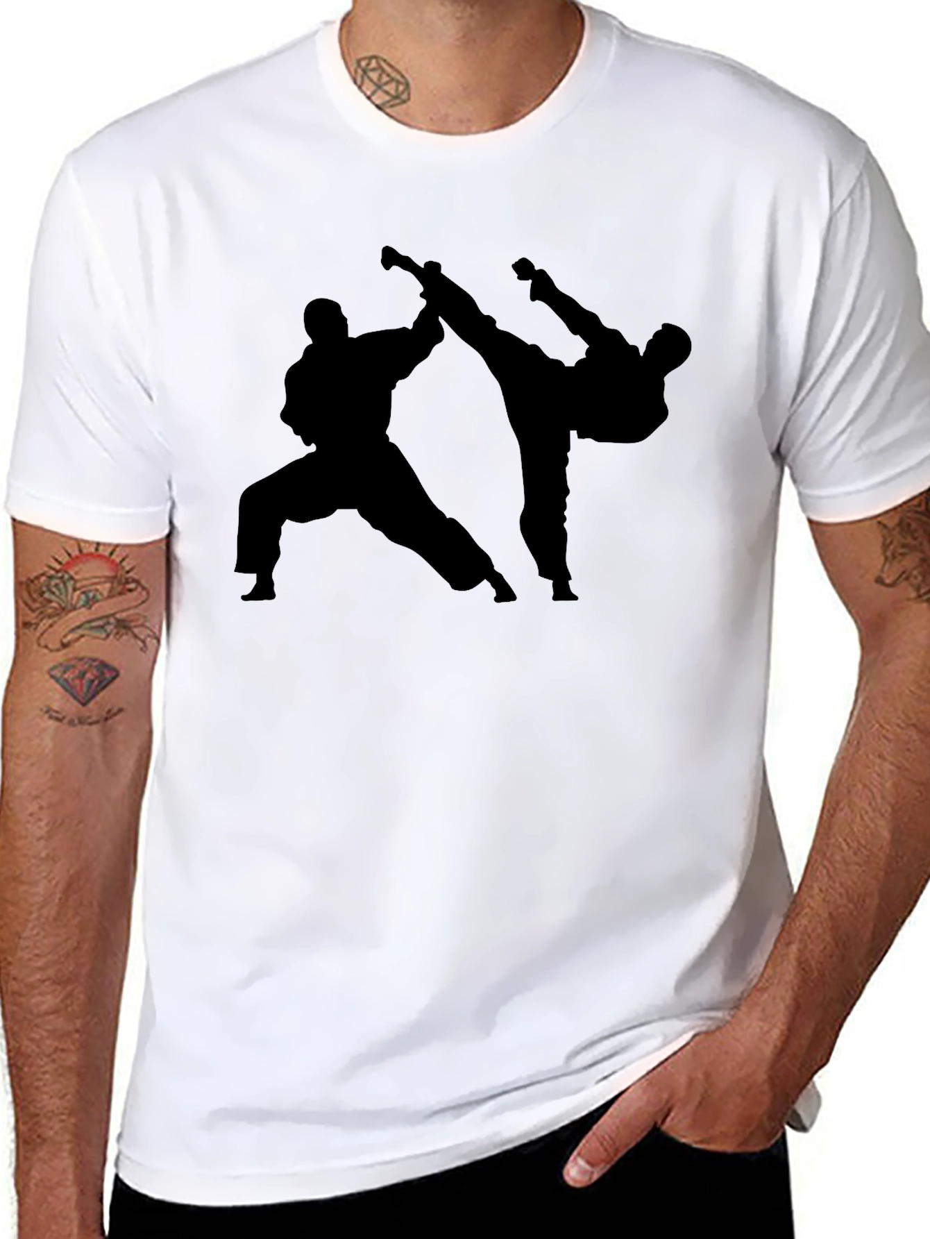 Karate Silhouette Black T-Shirt