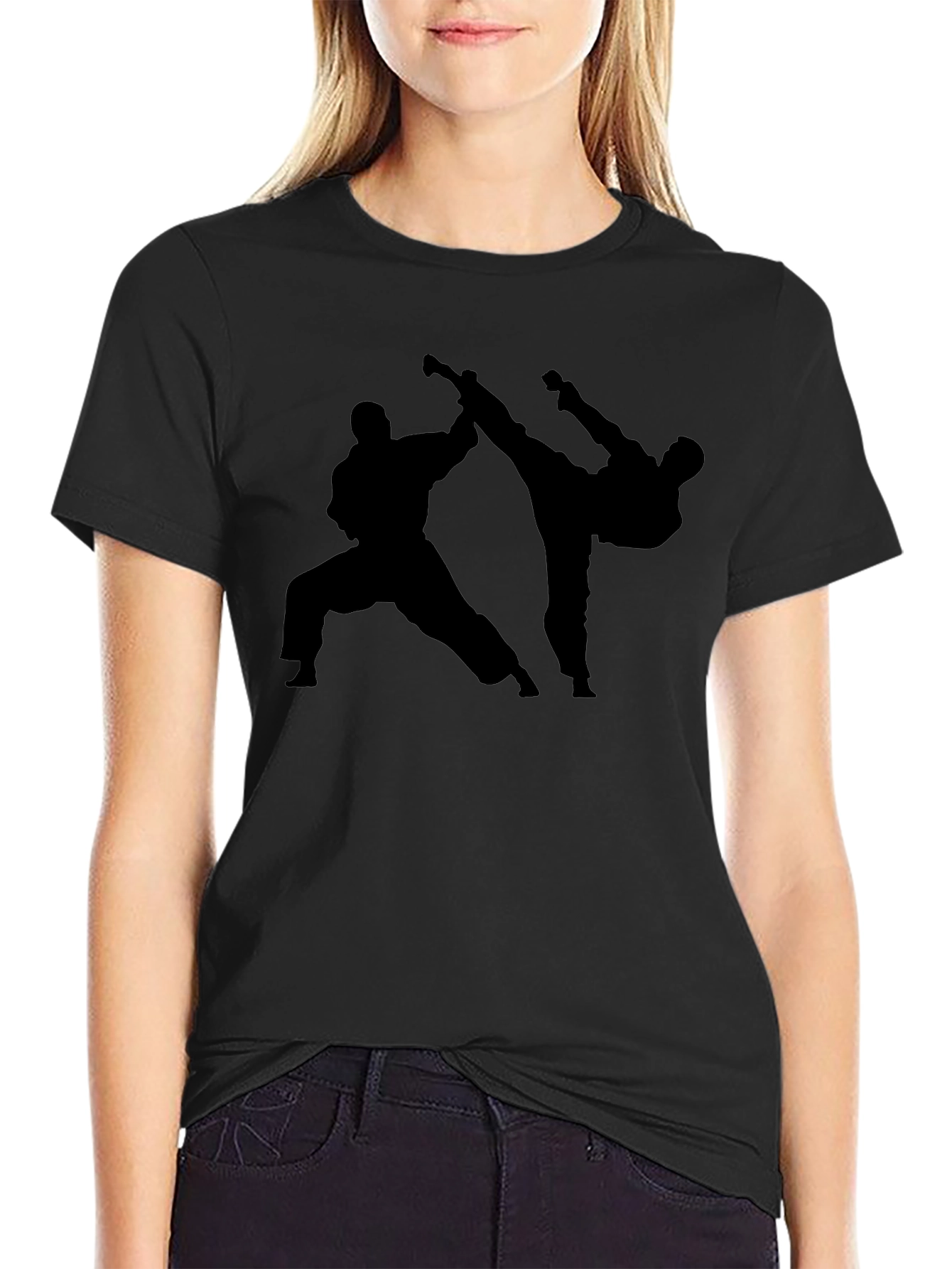Karate Silhouette Black T-Shirt