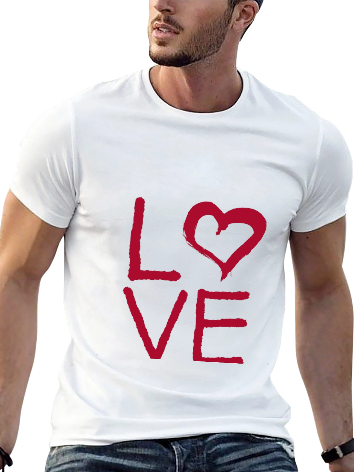 Love Graphic T-Shirt - Casual Short Sleeve Tee