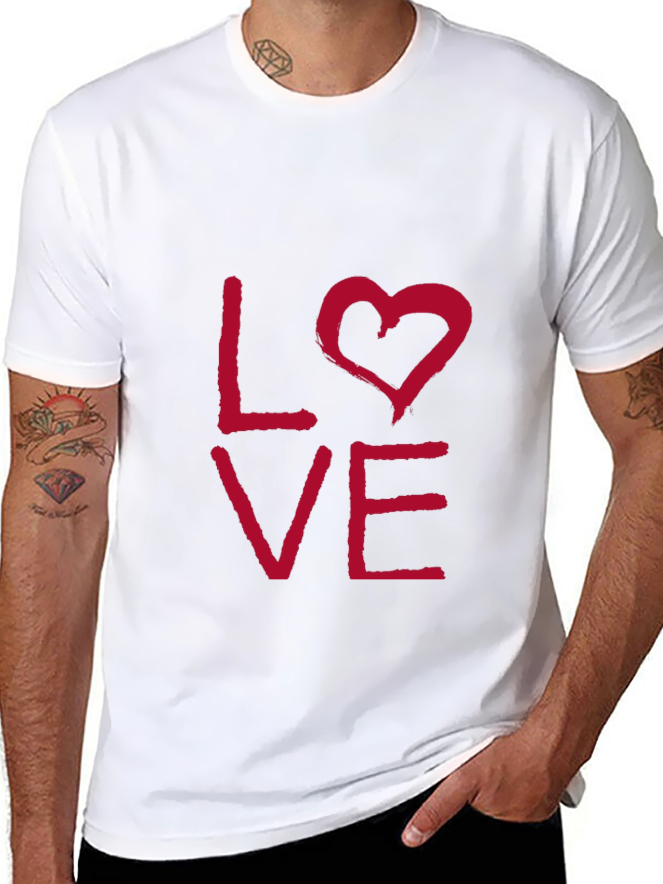Love Graphic T-Shirt - Casual Short Sleeve Tee
