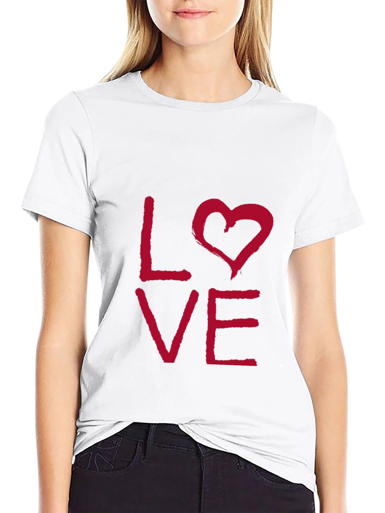 Love Graphic T-Shirt - Casual Short Sleeve Tee