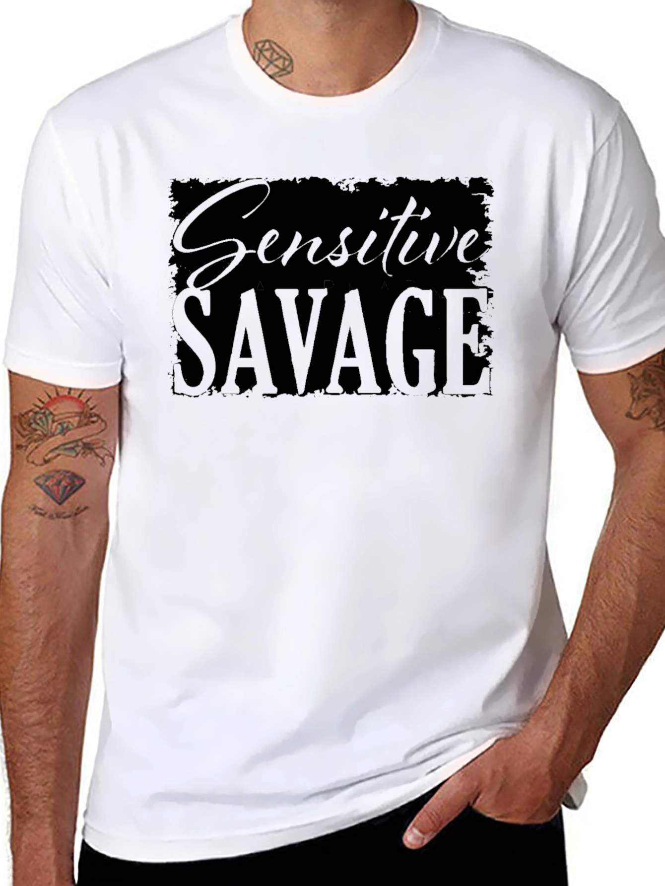Sensitive Savage Graphic T-Shirt - Black