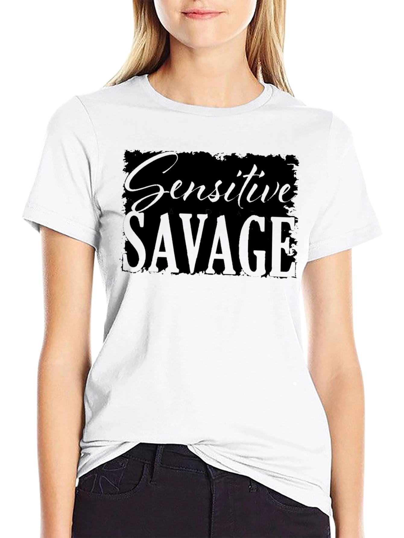 Sensitive Savage Graphic T-Shirt - Black