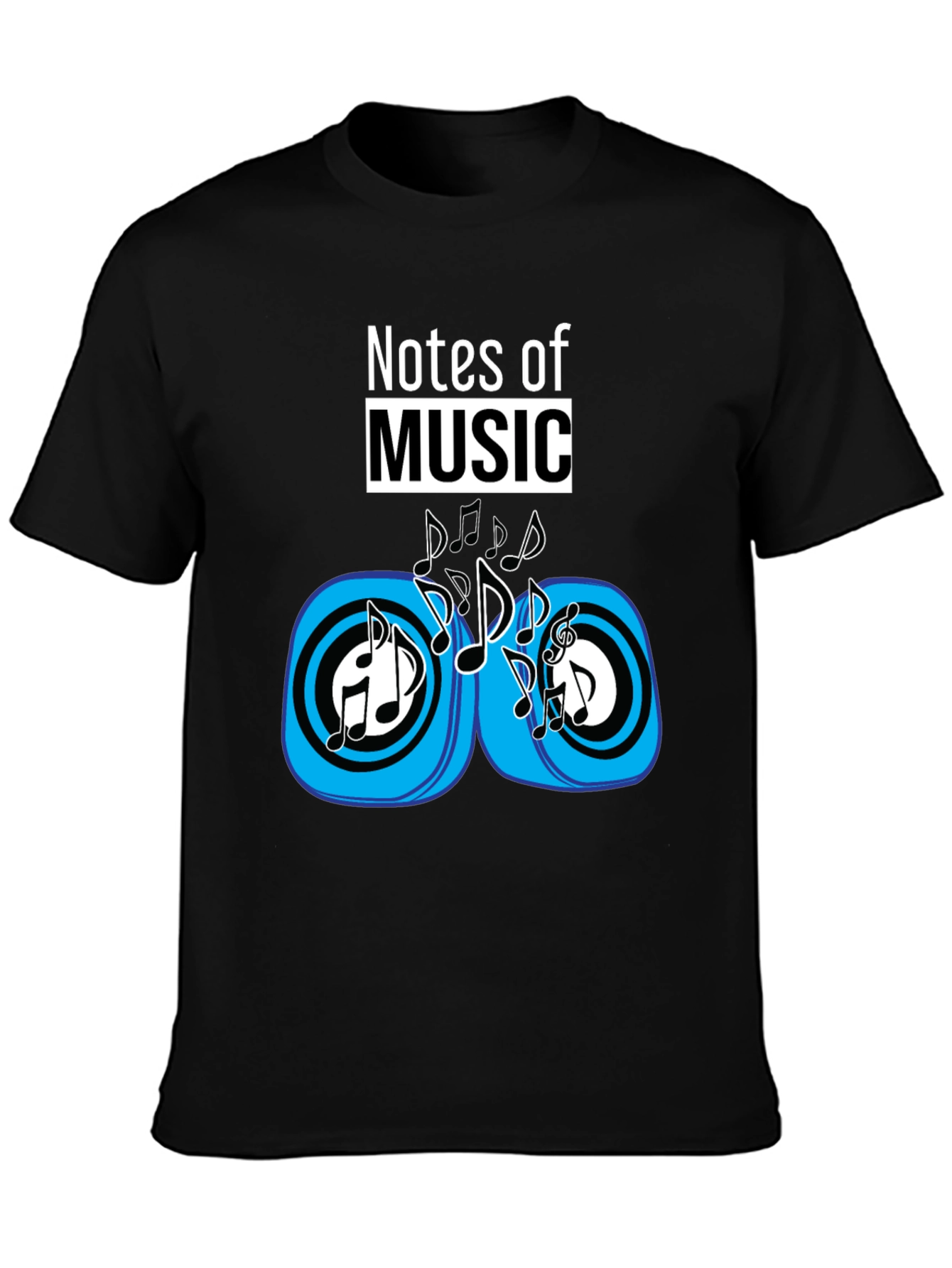 Notes of Music Black Graphic Tee