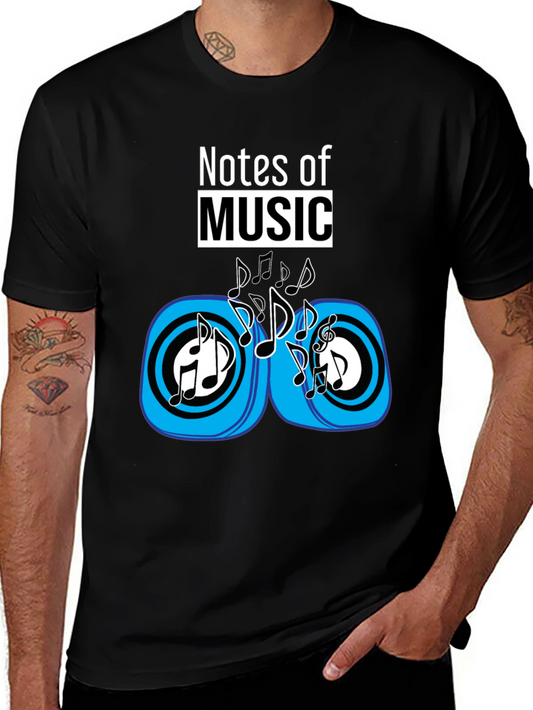 Notes of Music Black Graphic Tee