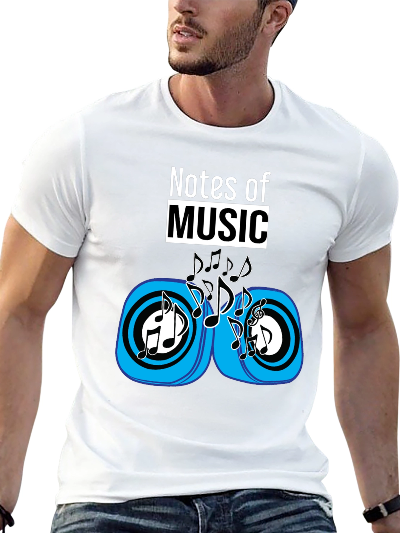 Notes of Music Black Graphic Tee