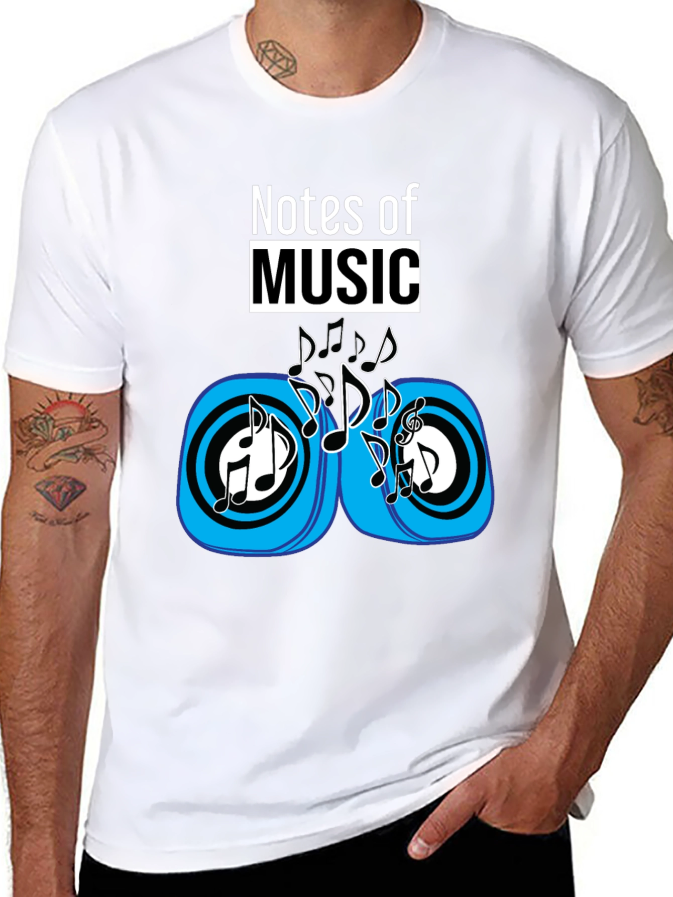 Notes of Music Black Graphic Tee