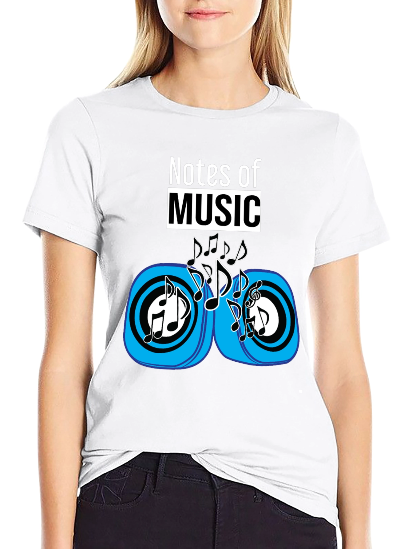 Notes of Music Black Graphic Tee