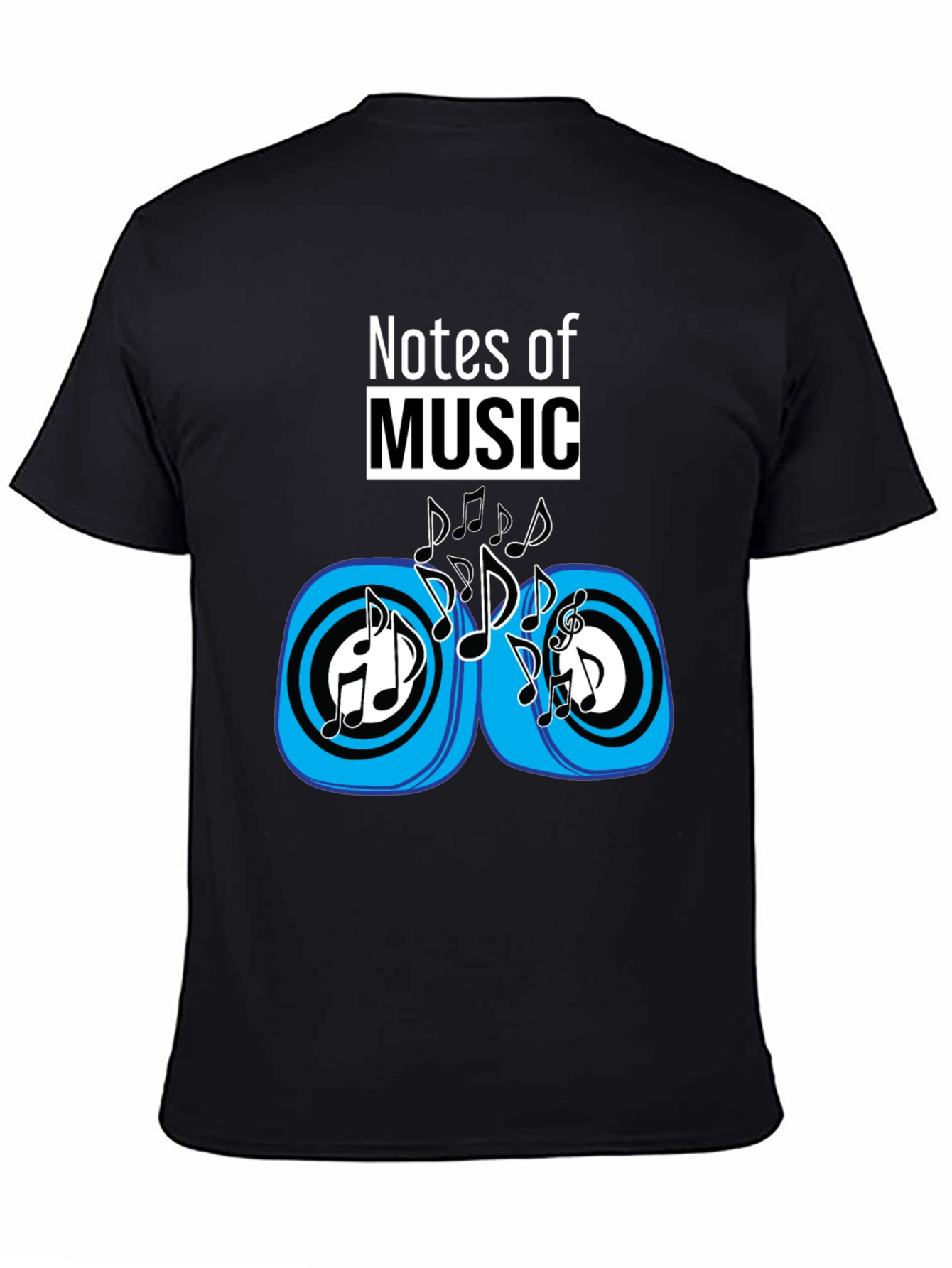 Notes of Music Black Graphic Tee