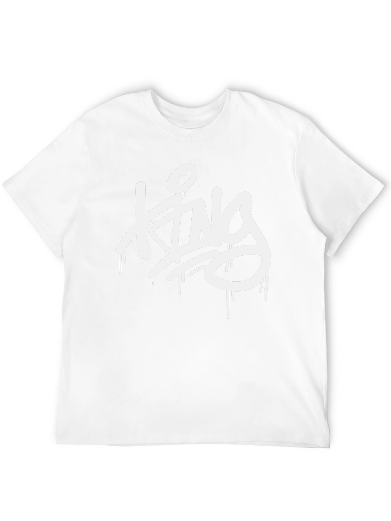 King Drip Graphic Tee - Black Crew Neck Casual