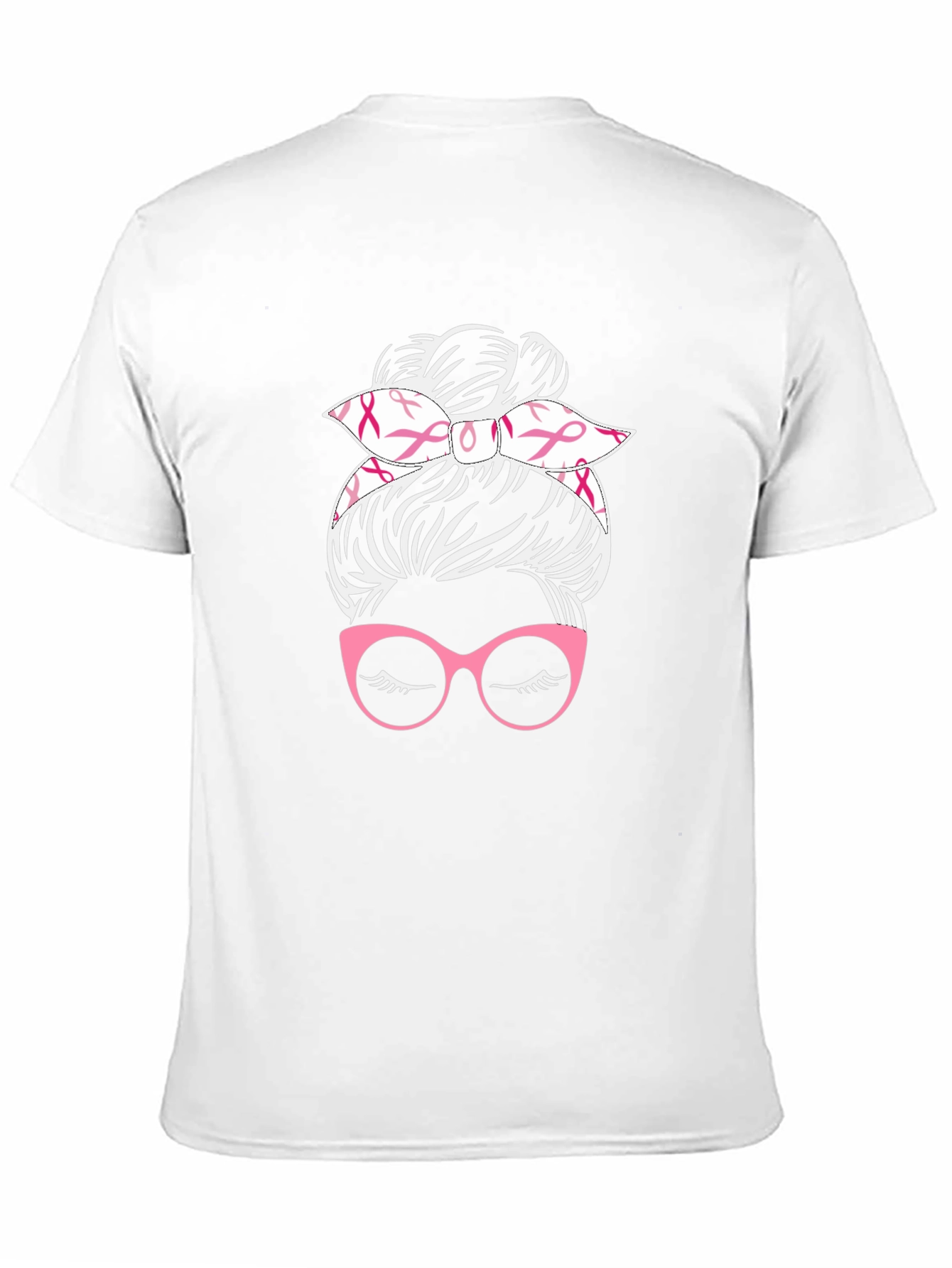 Messy Bun Breast Cancer Awareness T-Shirt