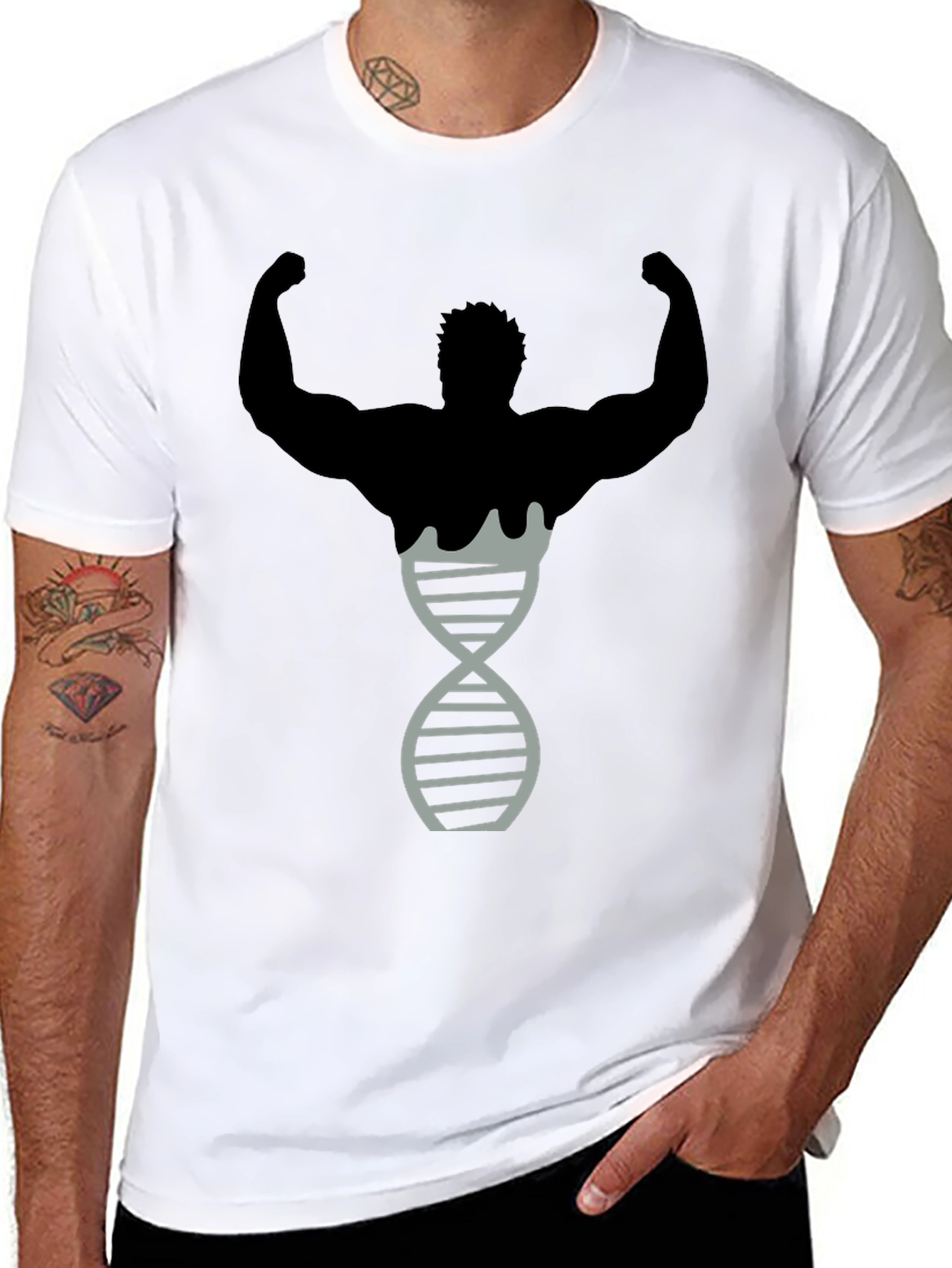 Muscle DNA T-Shirt - Black Bodybuilding Inspired Design