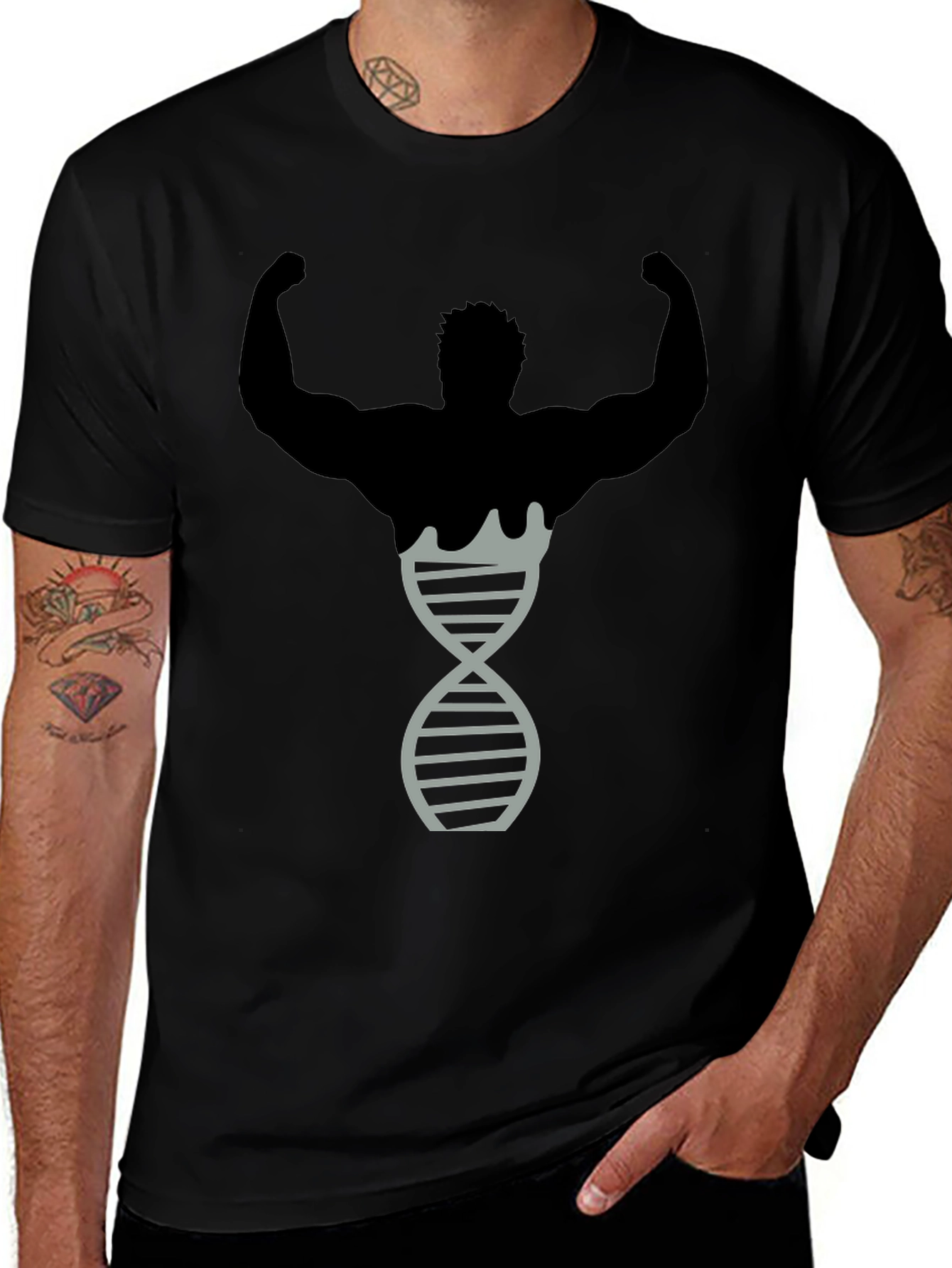 Muscle DNA T-Shirt - Black Bodybuilding Inspired Design