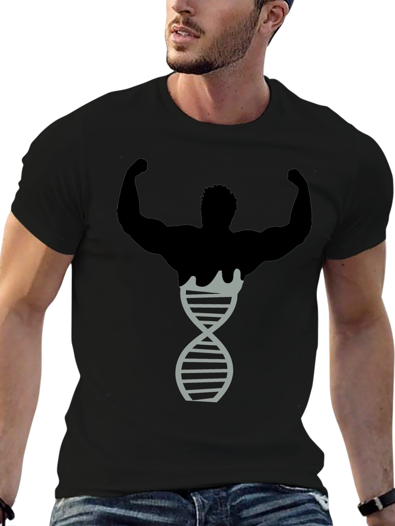 Muscle DNA T-Shirt - Black Bodybuilding Inspired Design