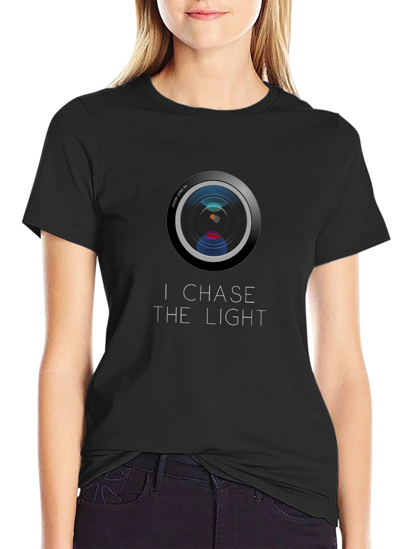I Chase The Light Camera Lens Graphic Tee