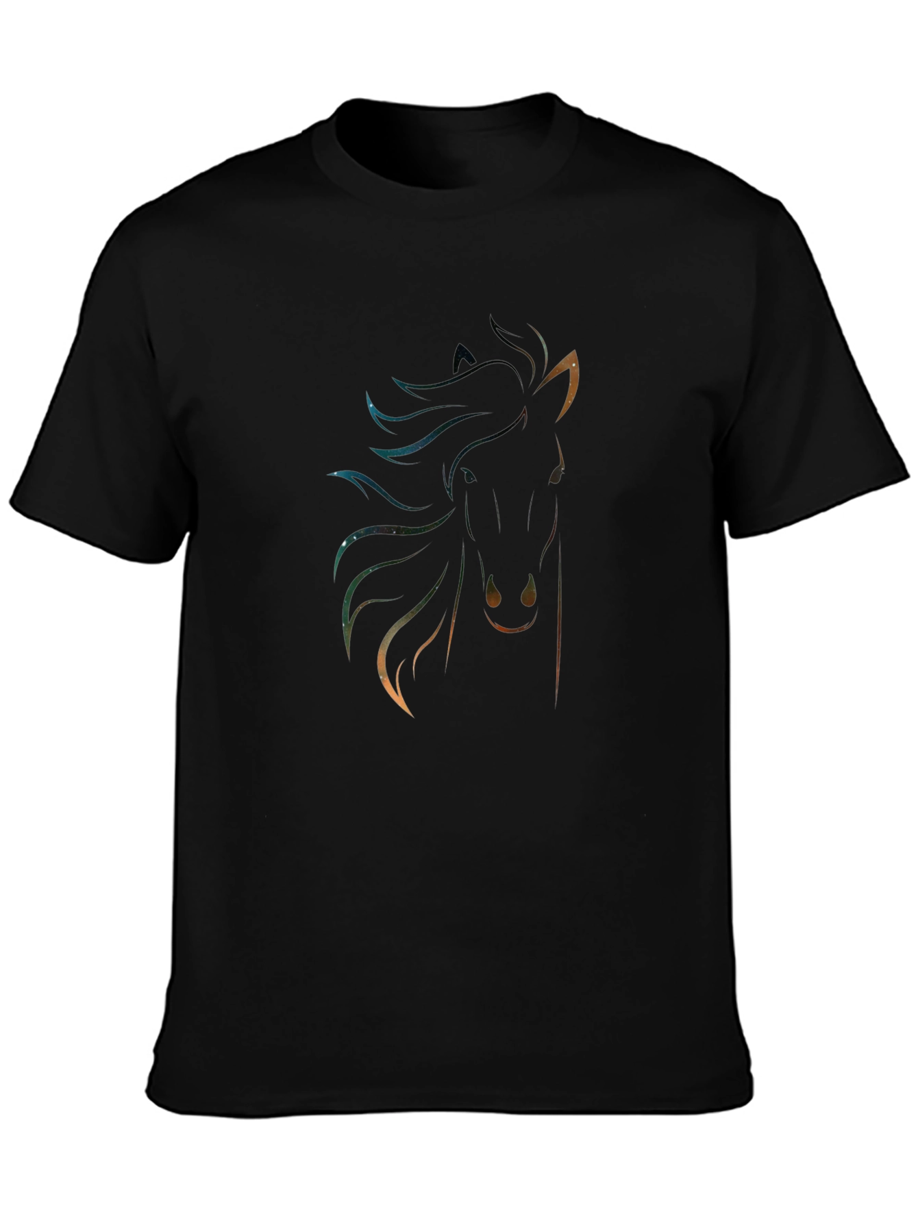 Celestial Horse Graphic Tee - Black