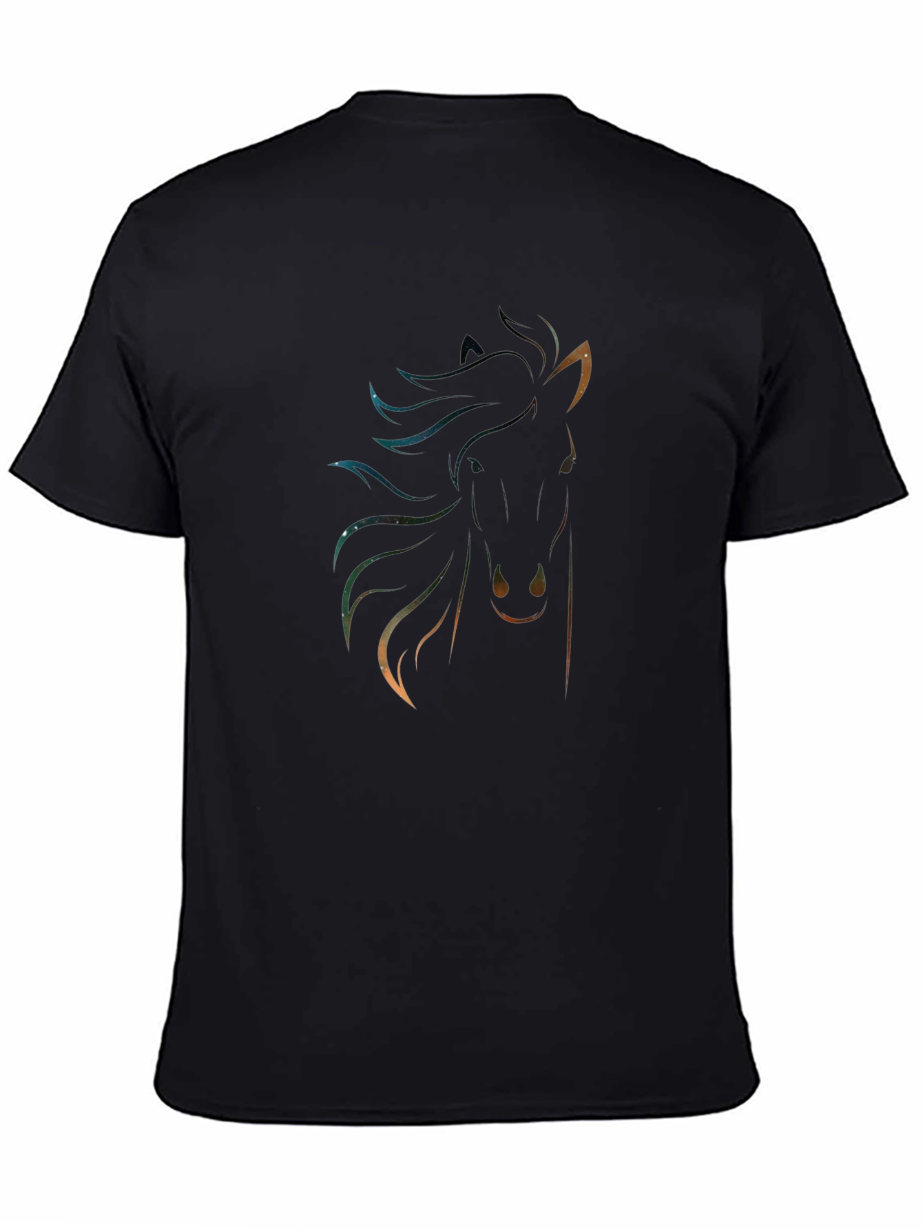 Celestial Horse Graphic Tee - Black