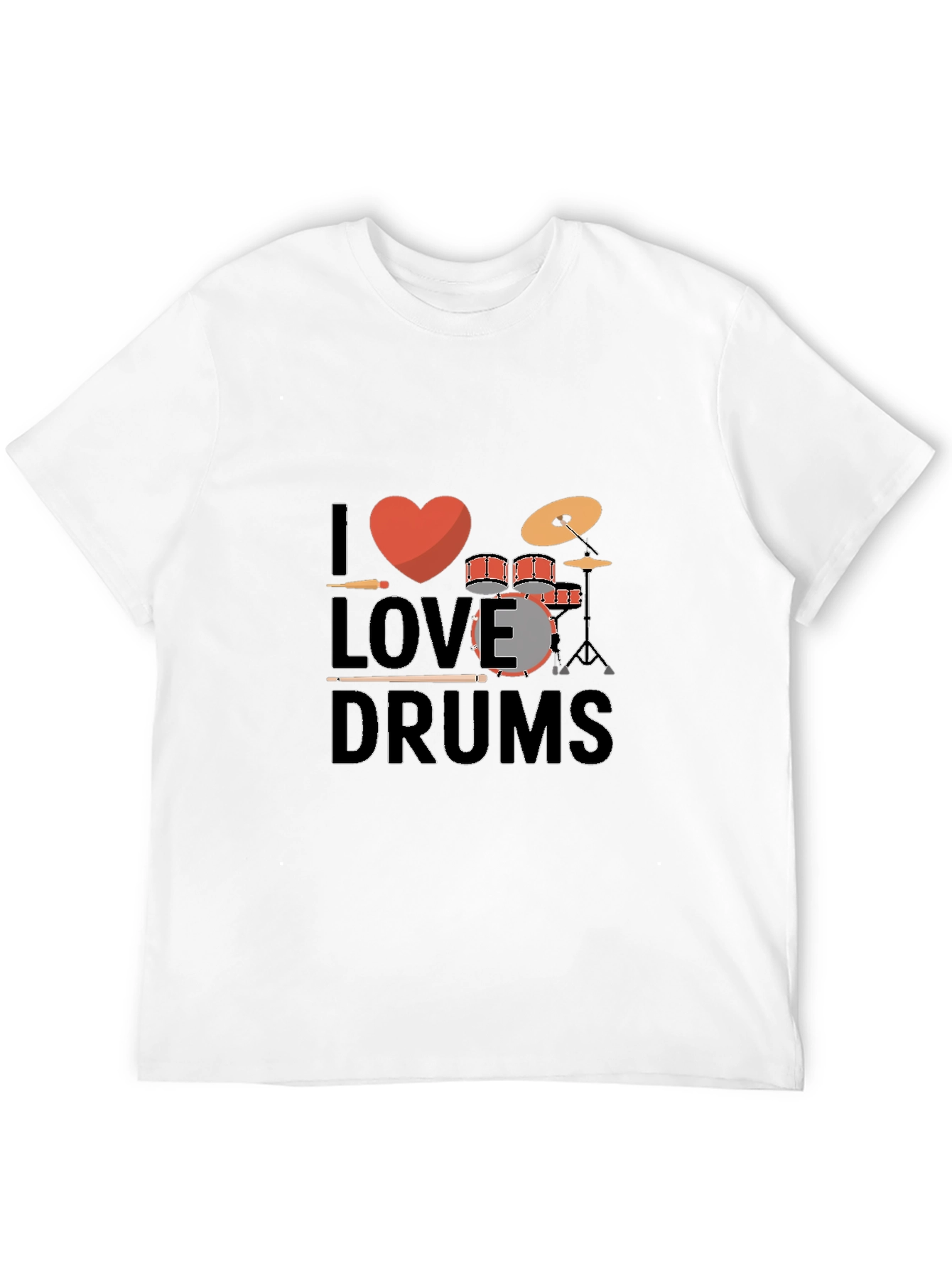 I Love Drums Black Graphic Tee