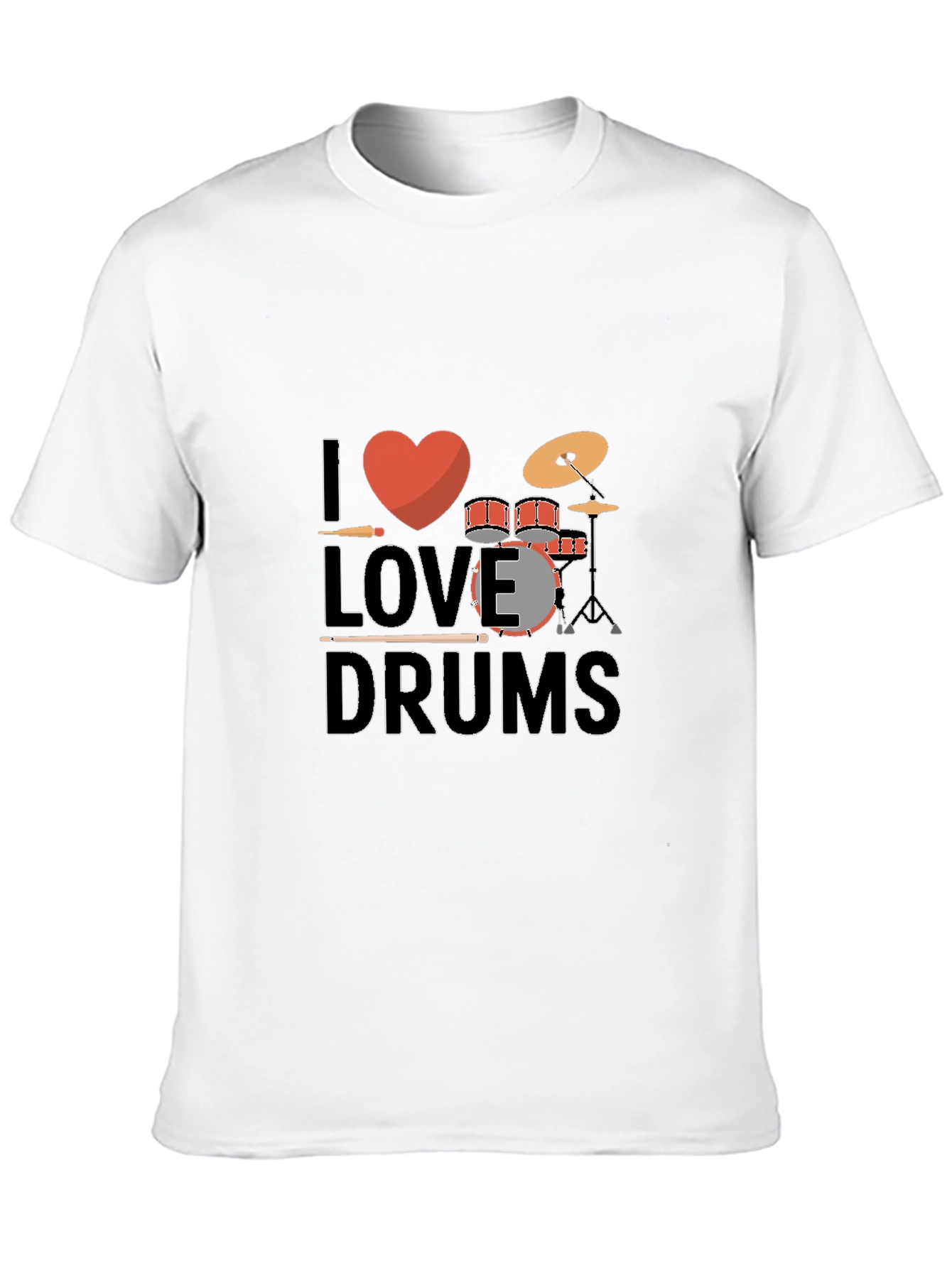 I Love Drums Black Graphic Tee