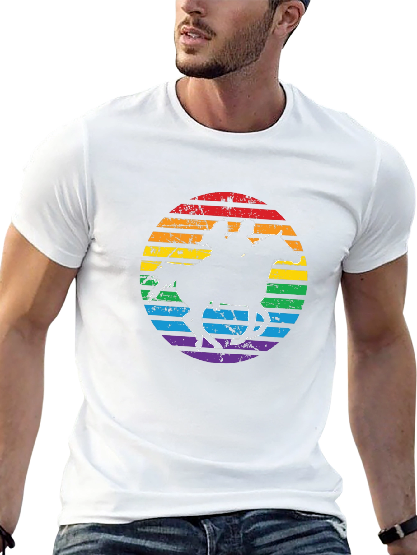 Rainbow Horse Riding T-Shirt