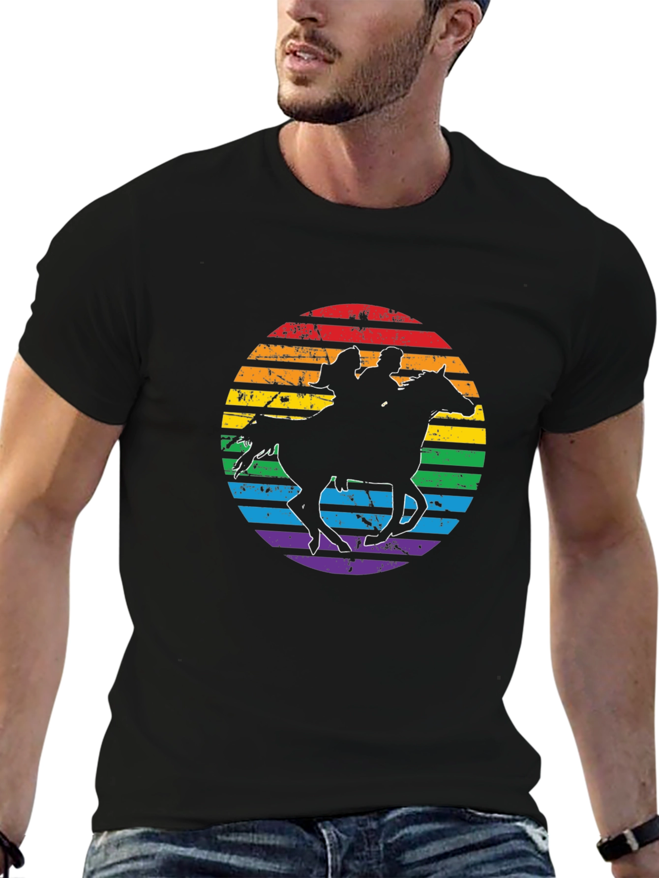 Rainbow Horse Riding T-Shirt