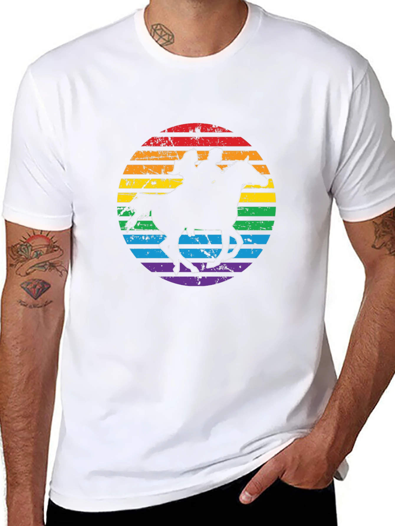 Rainbow Horse Riding T-Shirt