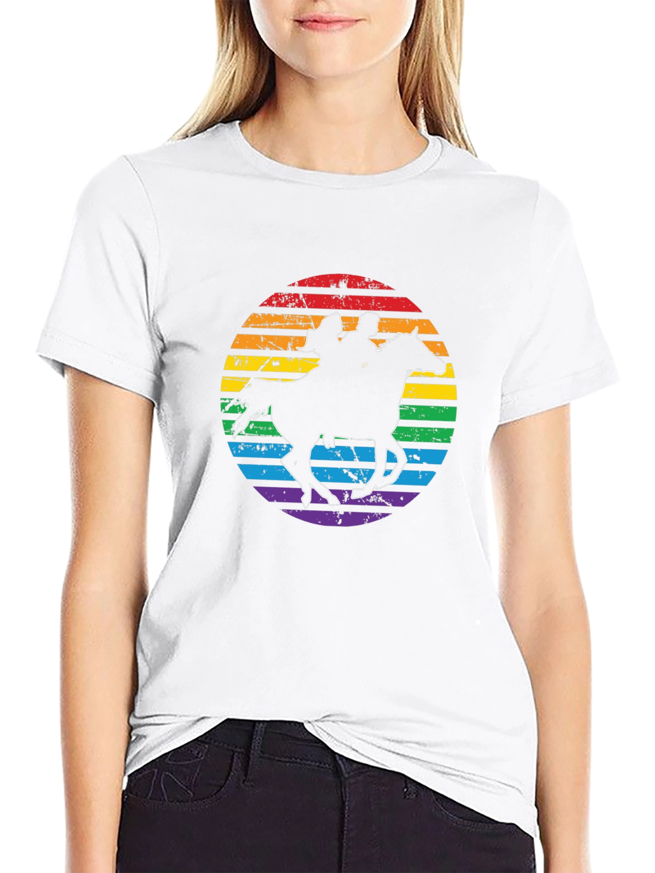 Rainbow Horse Riding T-Shirt