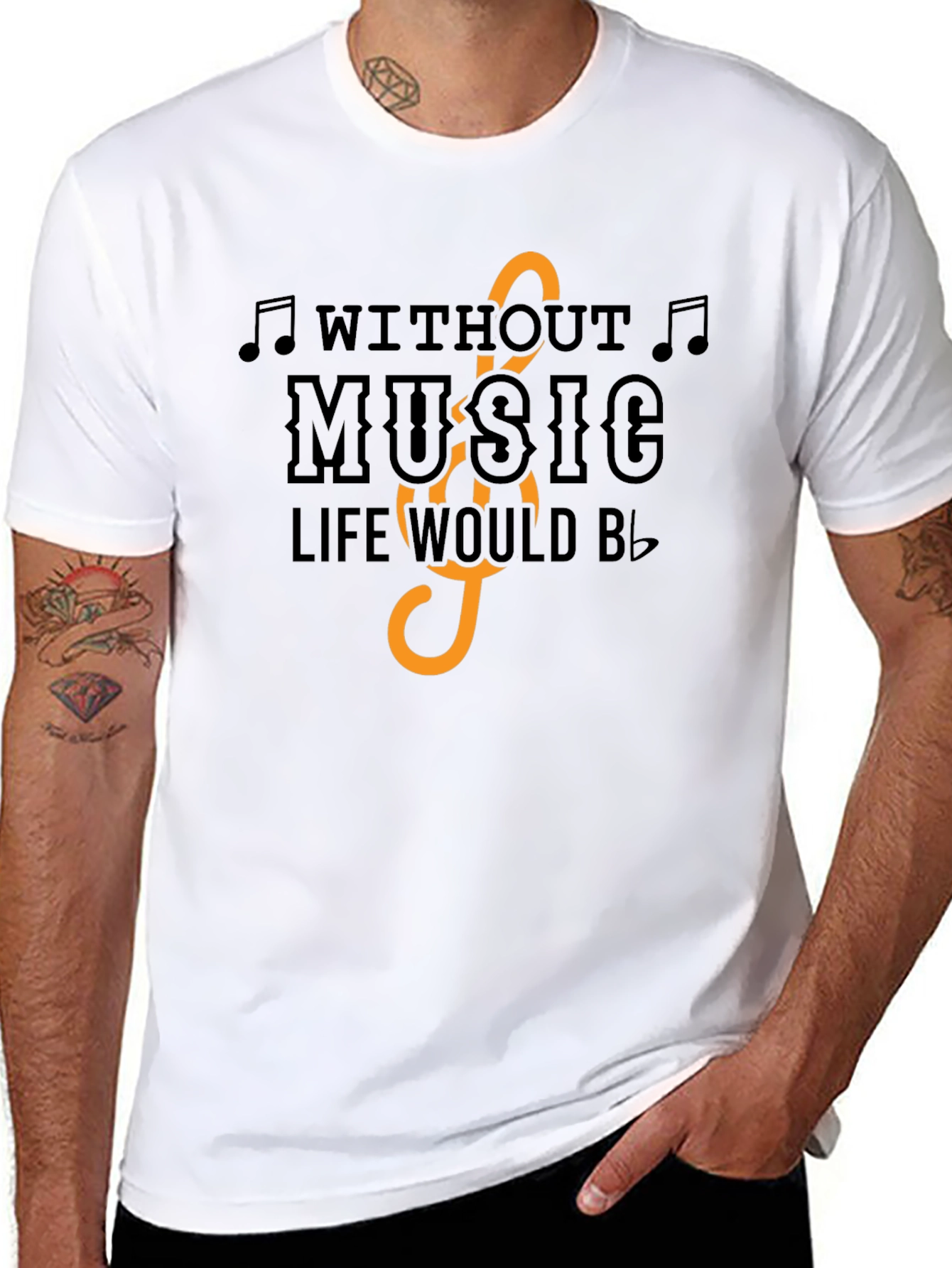 Music Lover T-Shirt: Without Music Life Would Be Flat