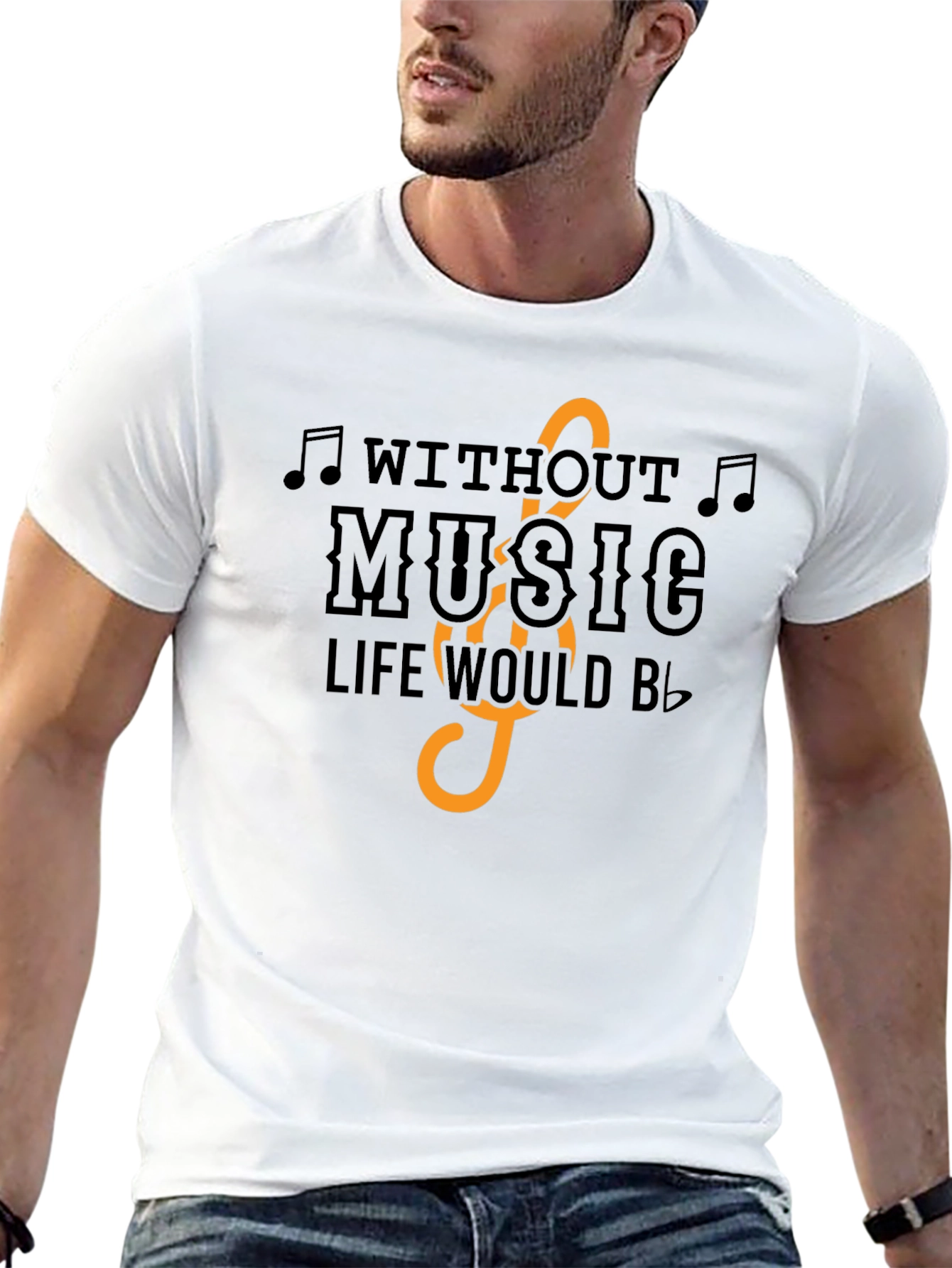 Music Lover T-Shirt: Without Music Life Would Be Flat