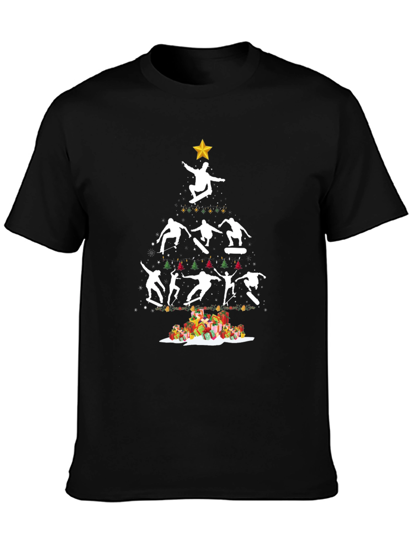 Skateboarding Christmas Tree T-Shirt
