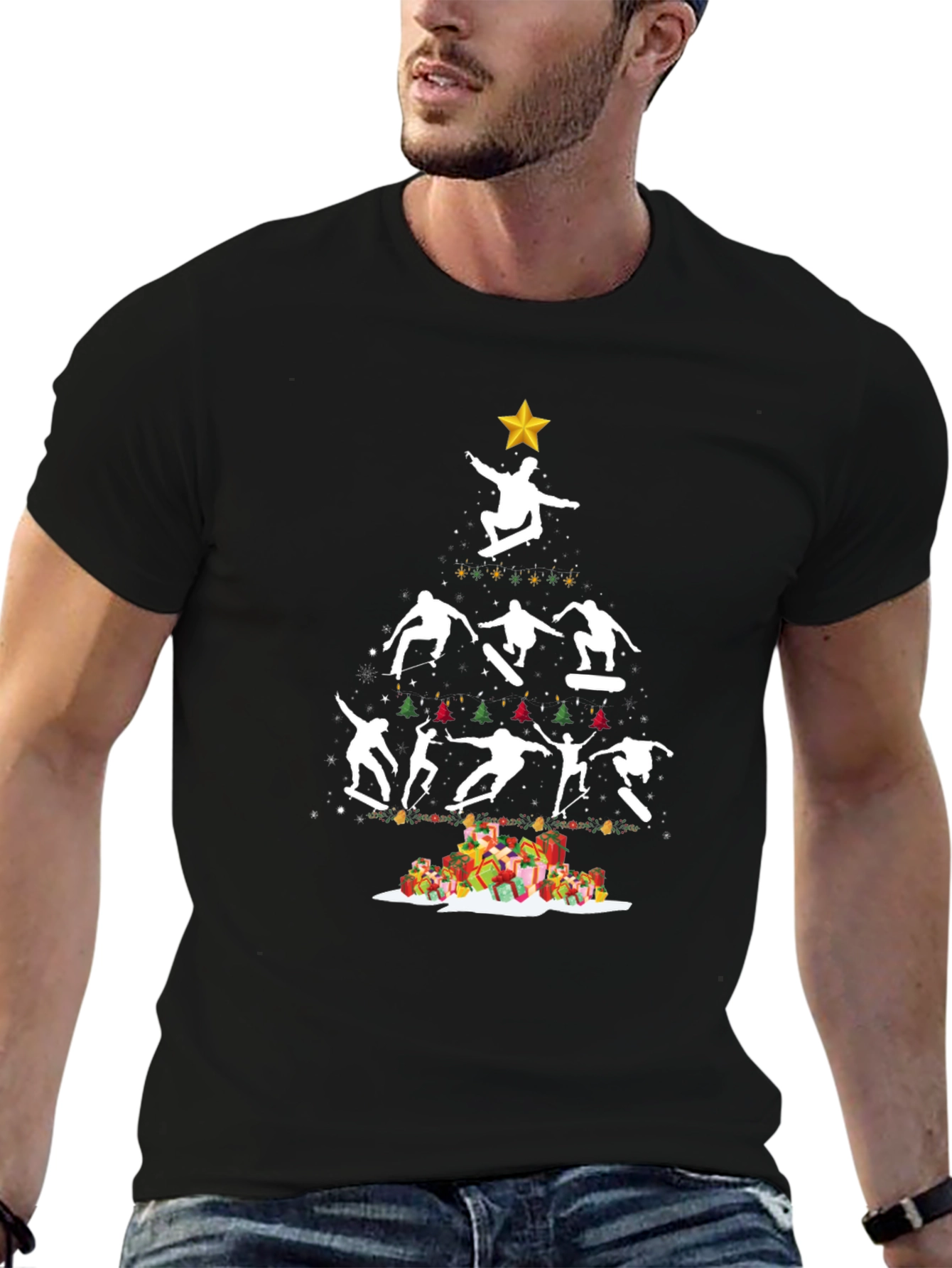 Skateboarding Christmas Tree T-Shirt