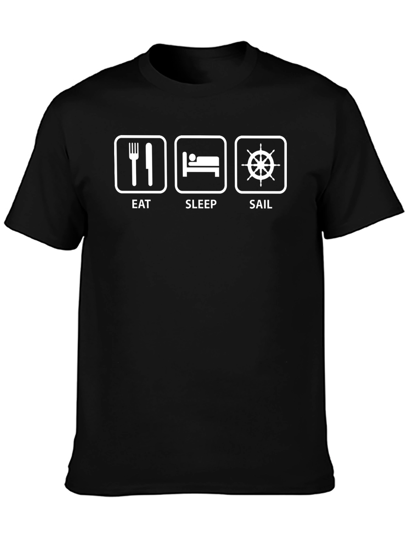 Eat Sleep Sail Black Graphic Tee