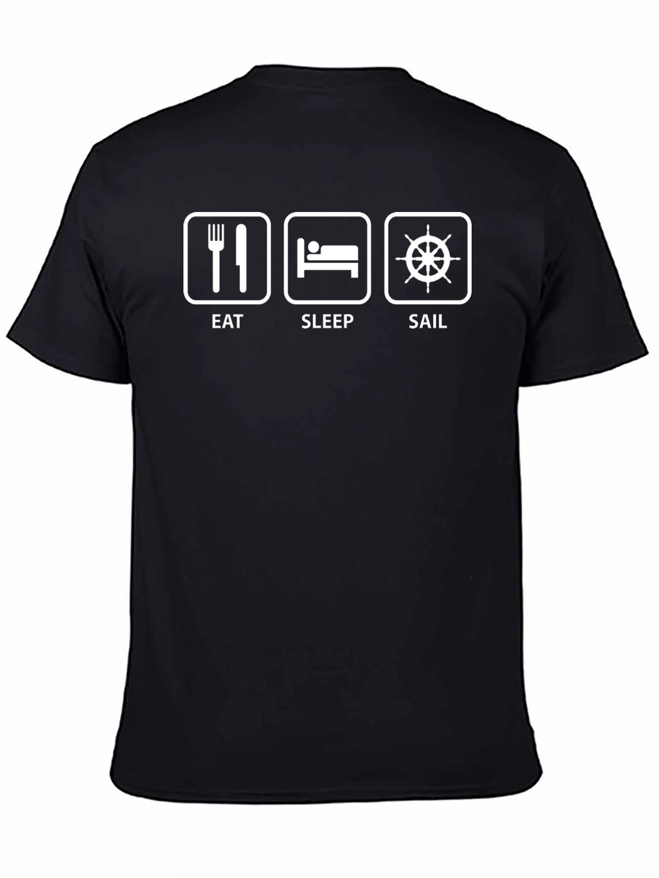 Eat Sleep Sail Black Graphic Tee
