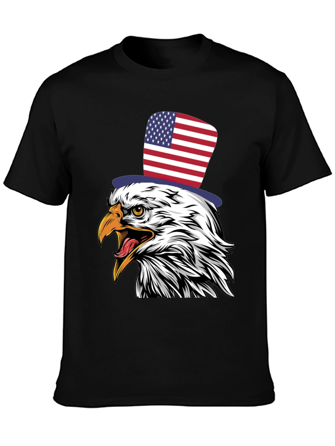 American Eagle Patriotic USA Flag Top Hat T-Shirt